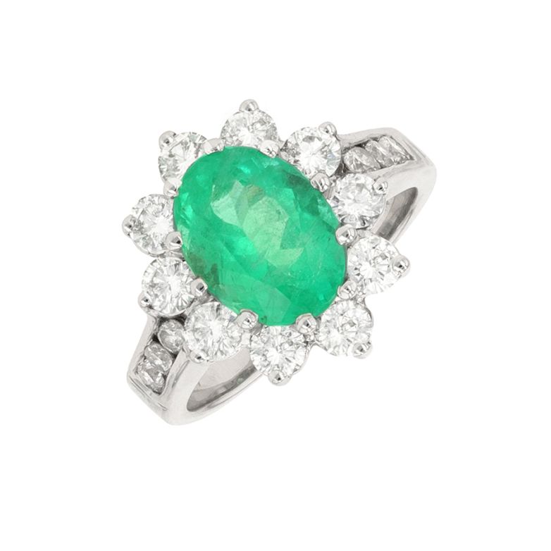 Emerald daisy ring 4 carats...