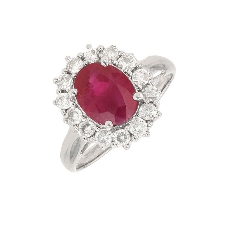Daisy ring ruby 2.21 carats...