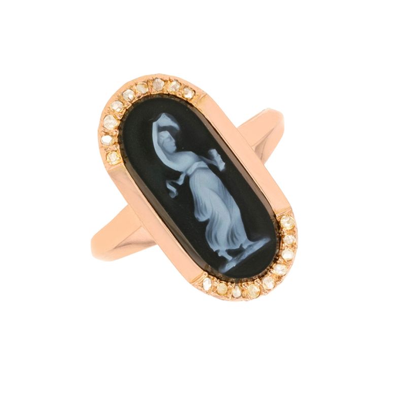 Antique pink gold diamond...