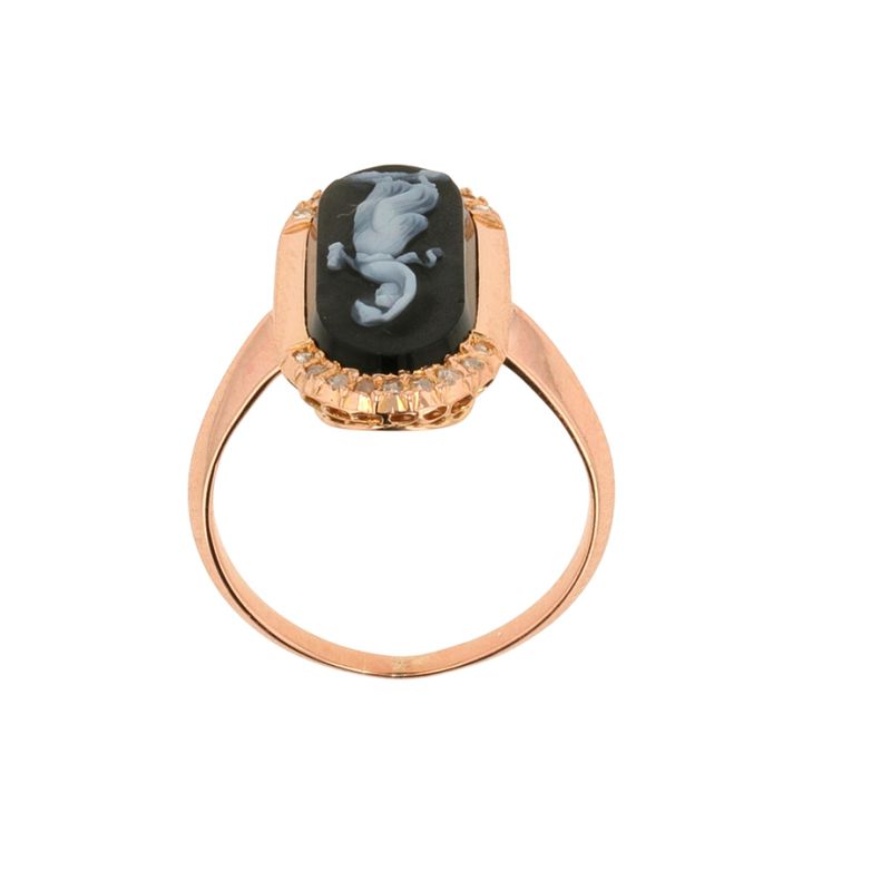 Antique pink gold diamond...