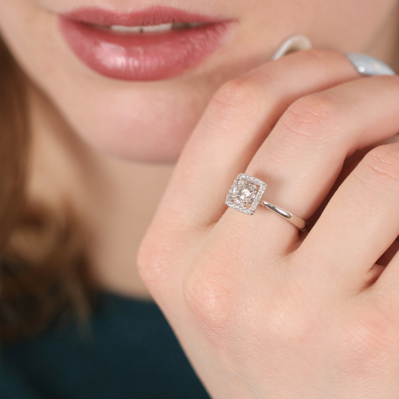 0.91-carat diamond...
