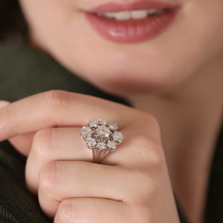 Vintage ring diamonds 2.76...