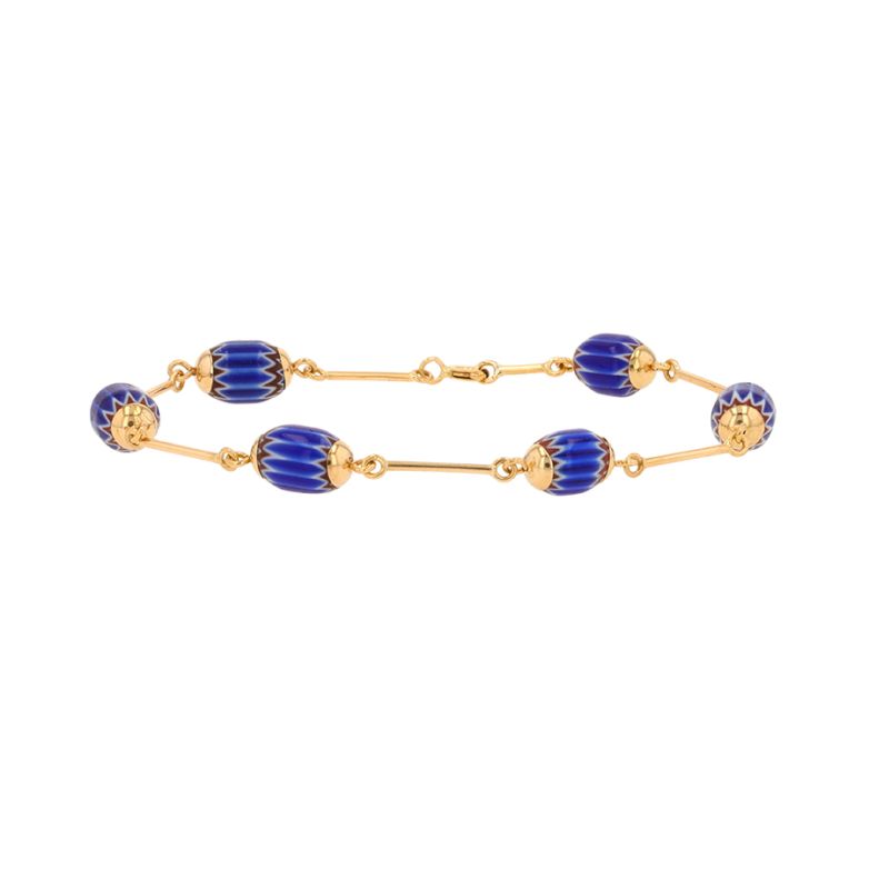 Vintage yellow gold enamel...