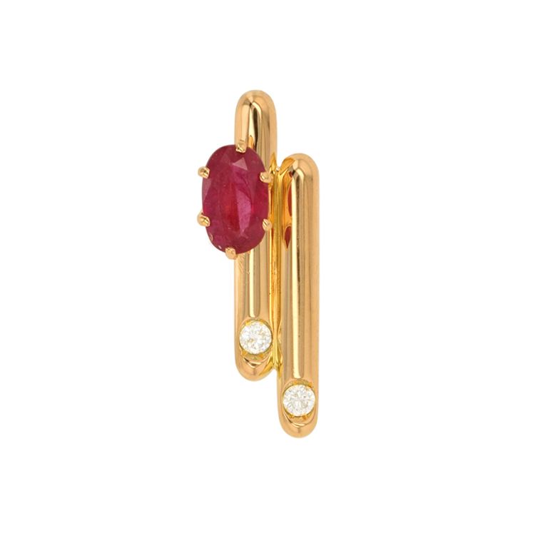 Pendant ruby 0.50 carat and...