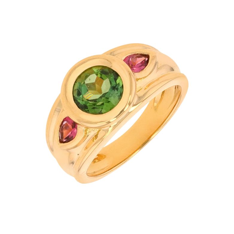Ring green tourmalines and...