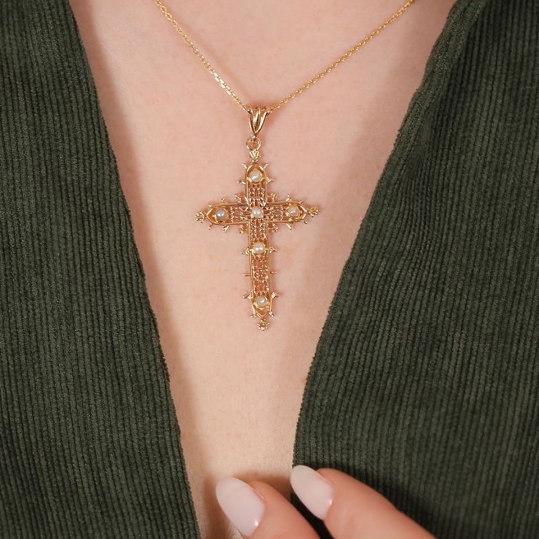 Vintage cross yellow gold...