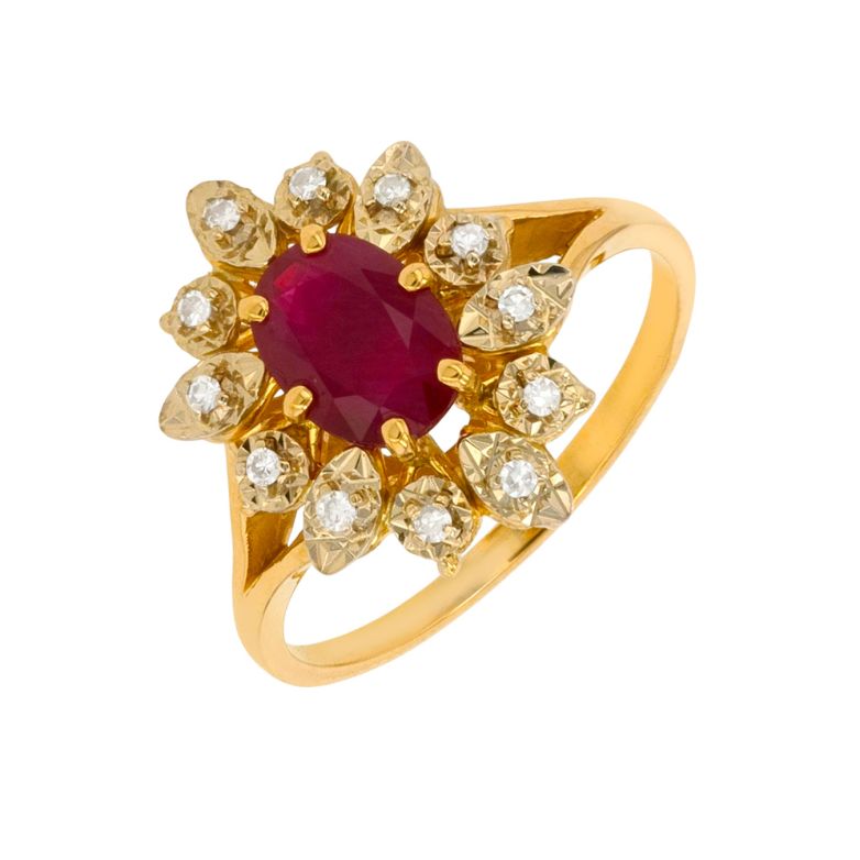 Daisy ring ruby 1.55 carat...
