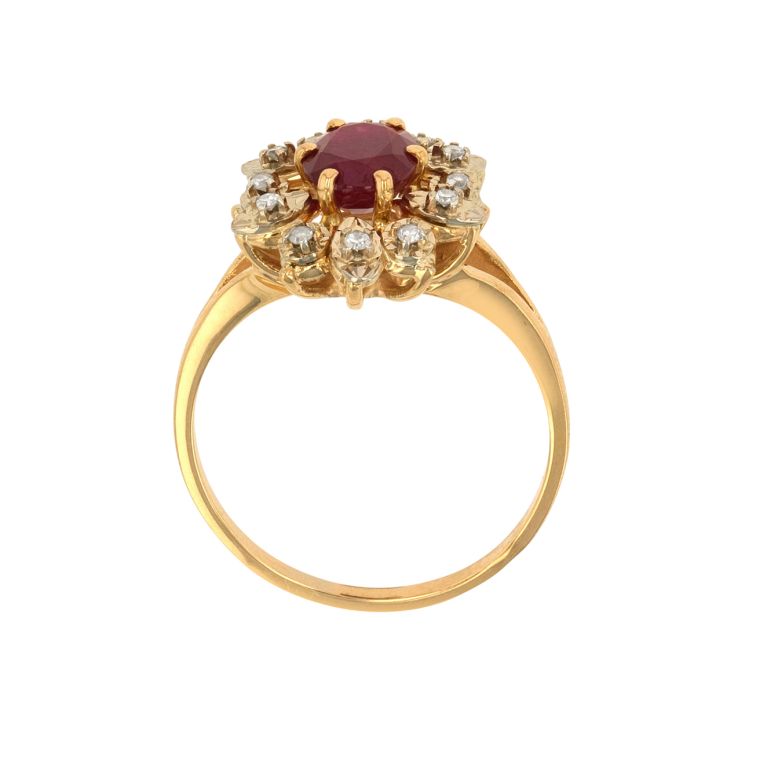 Daisy ring ruby 1.55 carat...