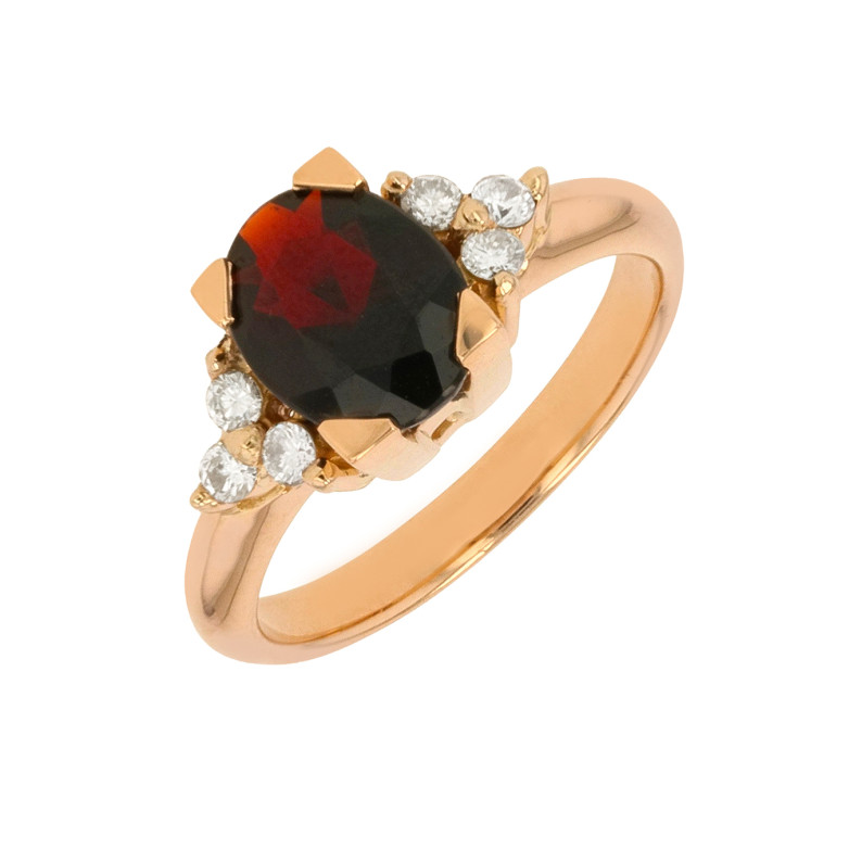 Ring garnet 1.84 carat and...