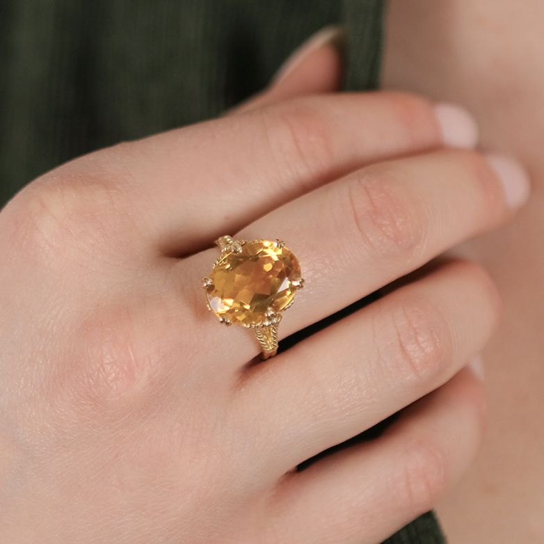 Bague vintage citrine 7.91...