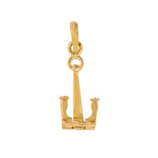 Yellow gold anchor pendant...