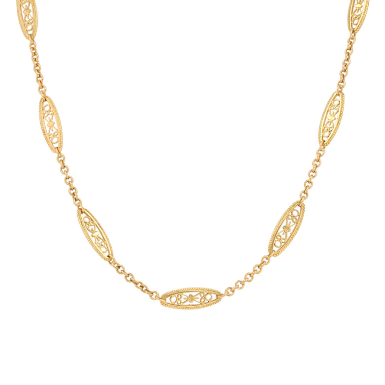 Yellow gold filigree mesh...