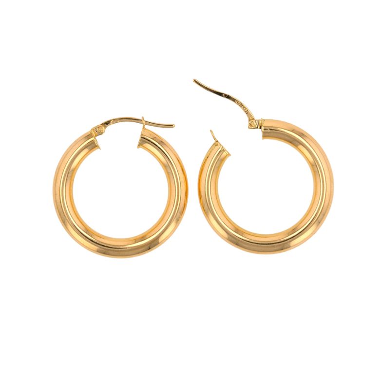 Yellow gold hoop earrings...