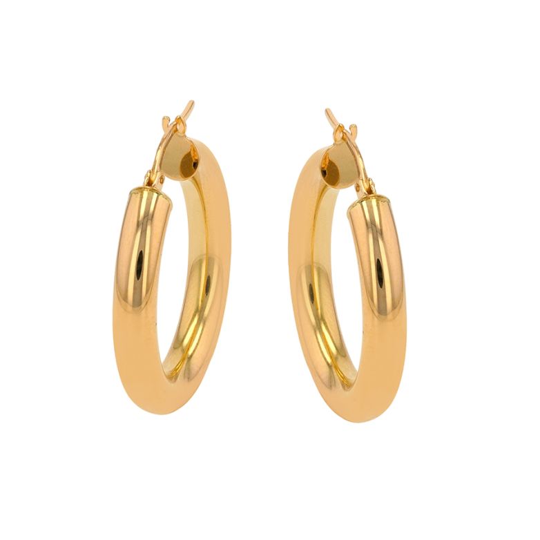 Yellow gold hoop earrings...