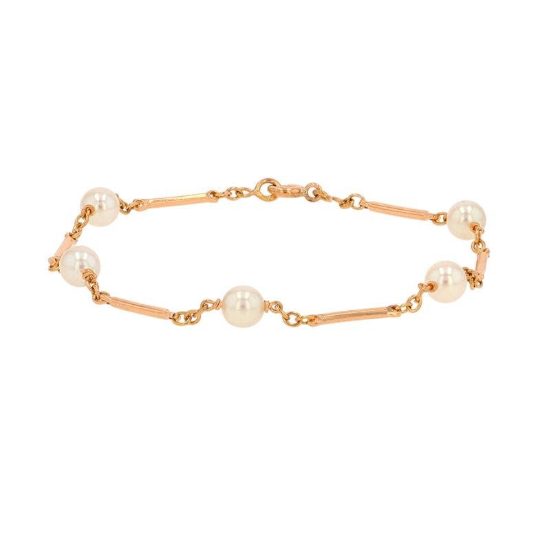 Pearl bracelet yellow gold...