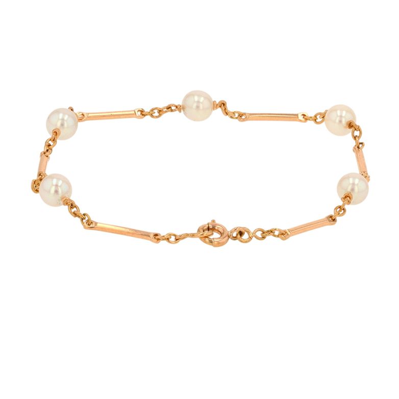 Pearl bracelet yellow gold...