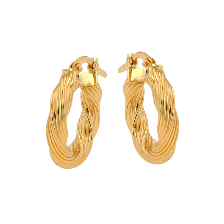 Yellow gold hoop earrings...