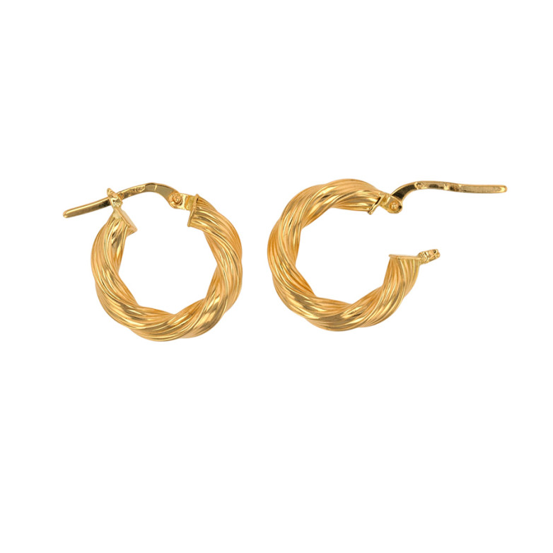 Yellow gold hoop earrings...