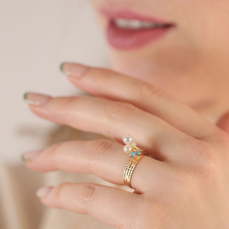 Vintage pearl and turquoise...