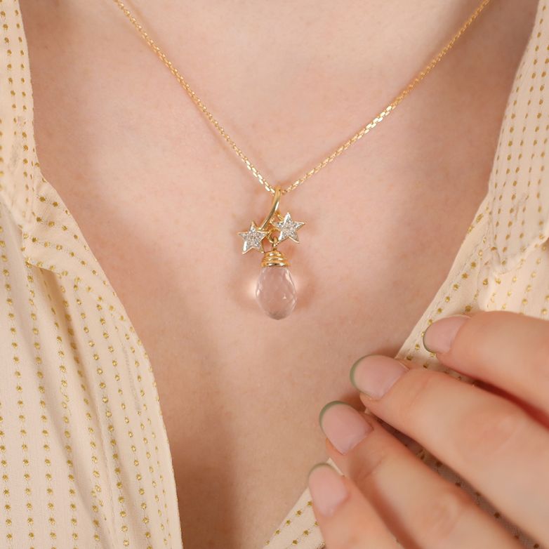 Pendentif étoiles quartz et...