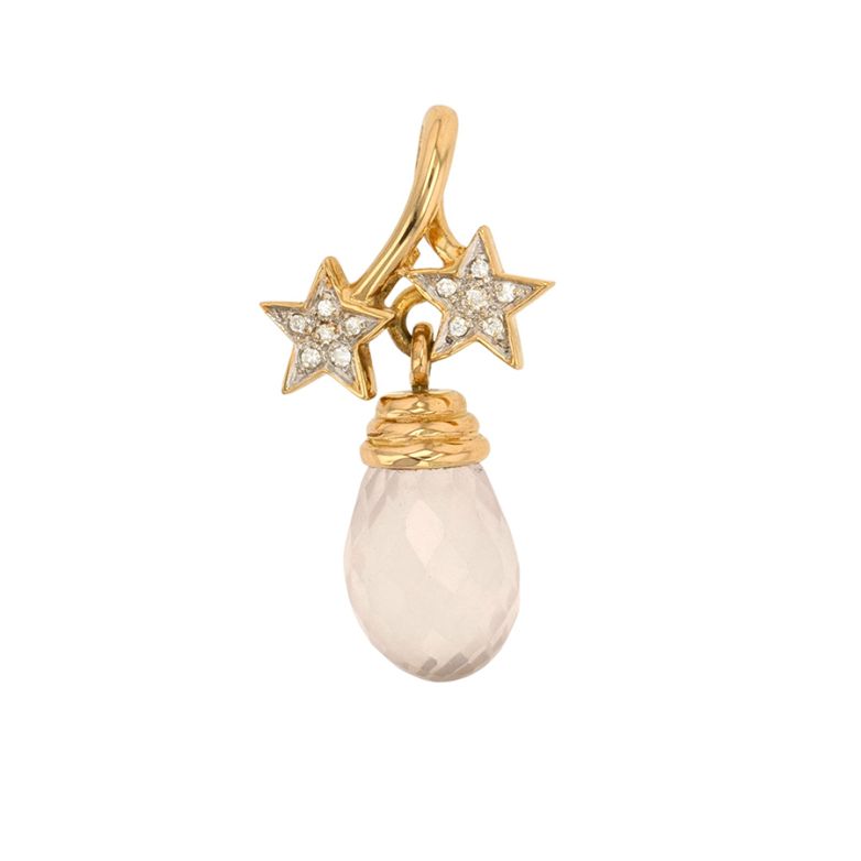 Pendentif étoiles quartz et...