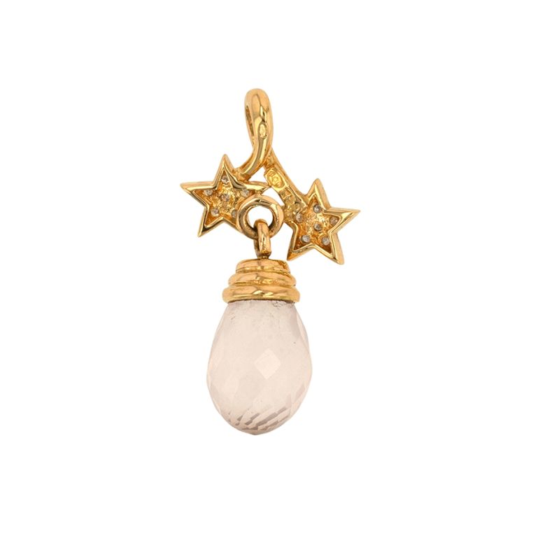 Pendentif étoiles quartz et...