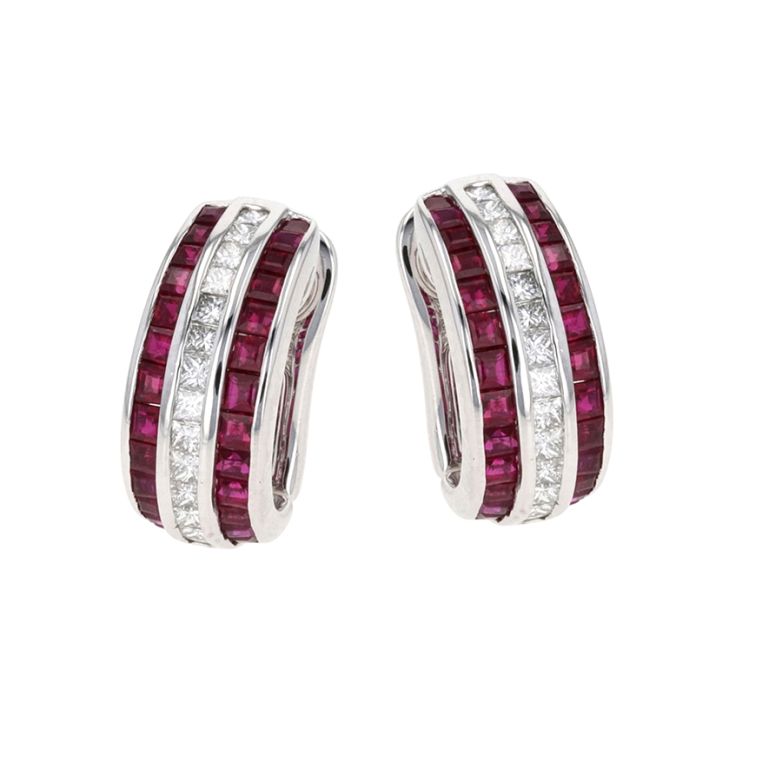 Earrings ruby 1.04 carat...