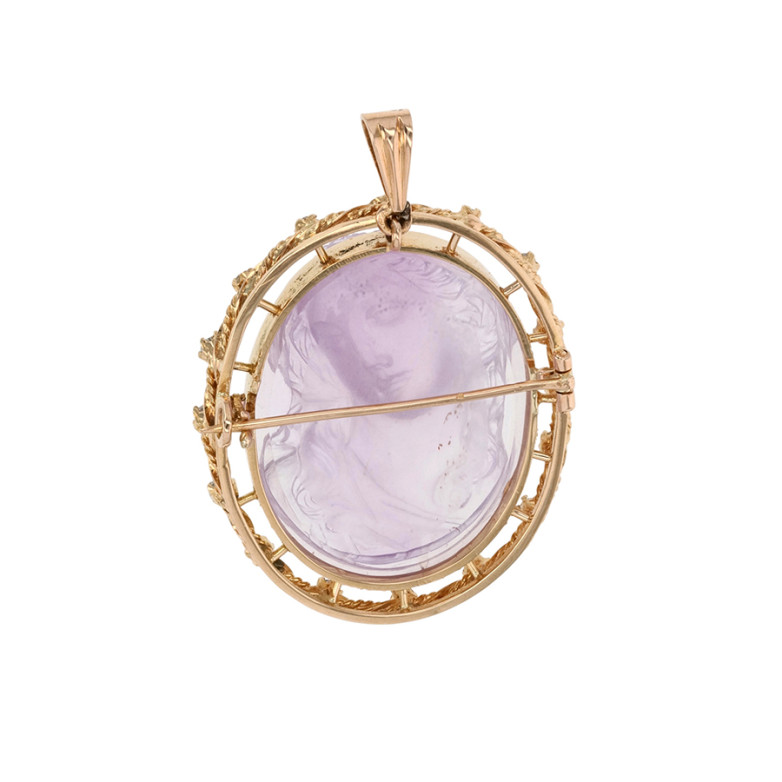 Broche vintage améthyste et...