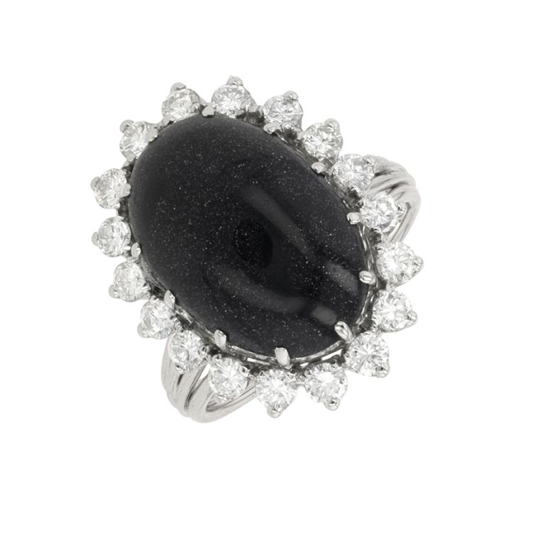 Vintage blue goldstone and...