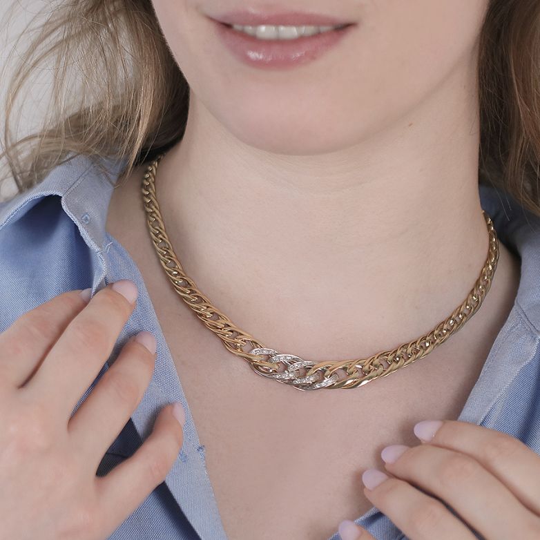 Drop link necklace diamonds...