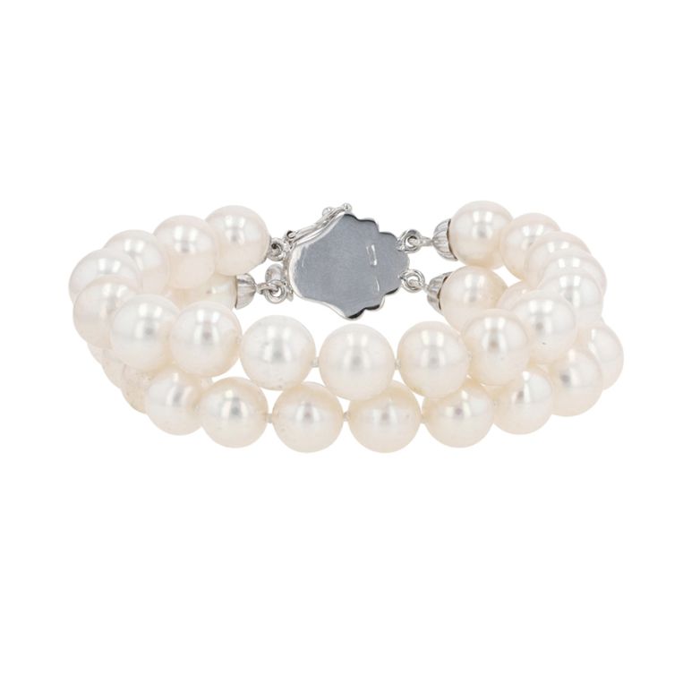 Vintage white gold cultured...