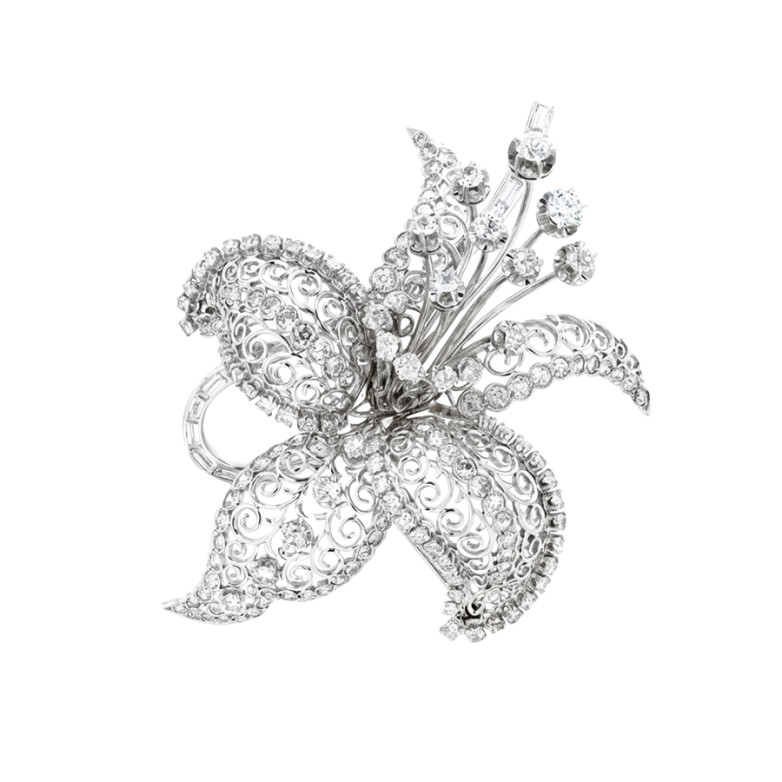 Broche ancienne diamants...
