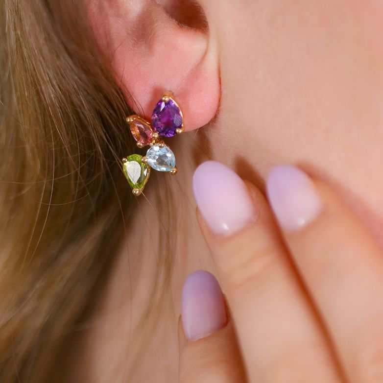 Earrings gemstones yellow...
