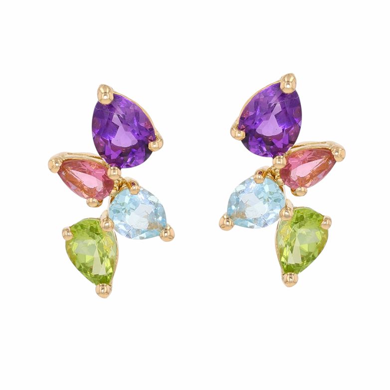 Earrings gemstones yellow...