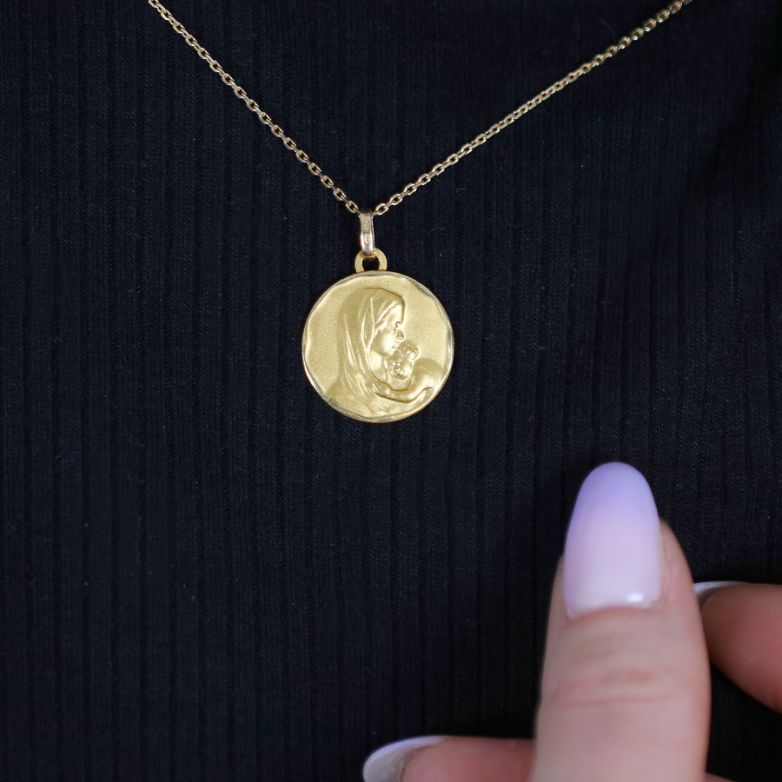 Virgin Mary medal yellow...