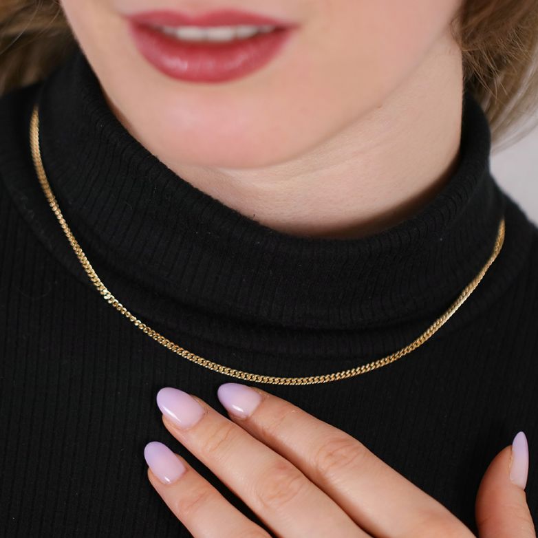 9.83g yellow gold curb chain