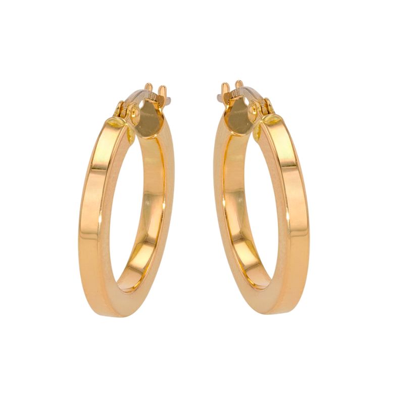 Yellow gold hoop earrings...