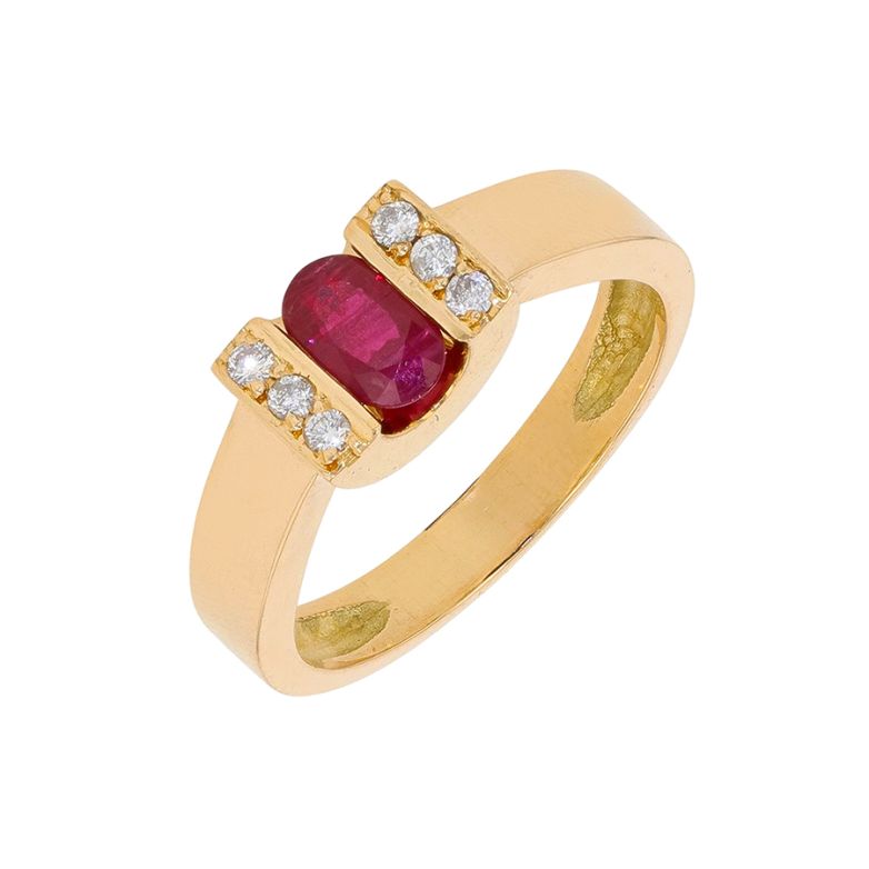 Ring ruby 0.45 carat and...