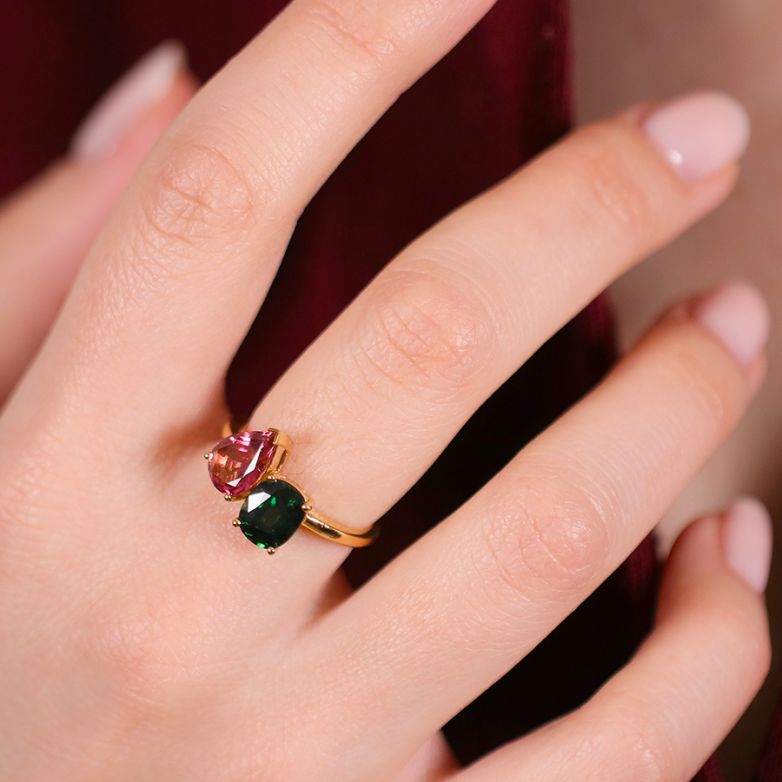 Ring Toi & Moi sapphire...