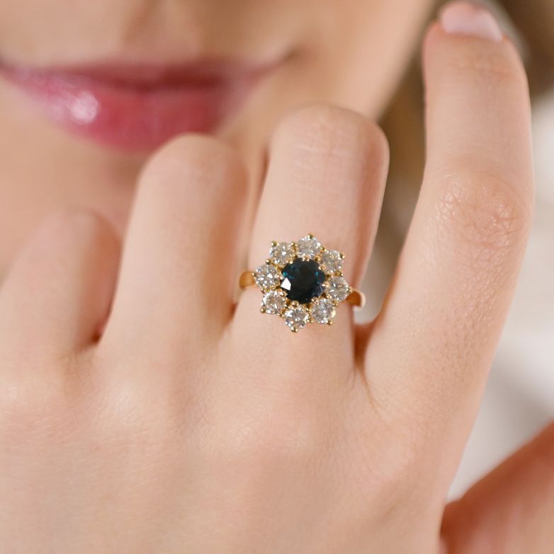 Ring daisy sapphire 1.41...