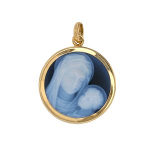 Yellow gold cameo medal of...