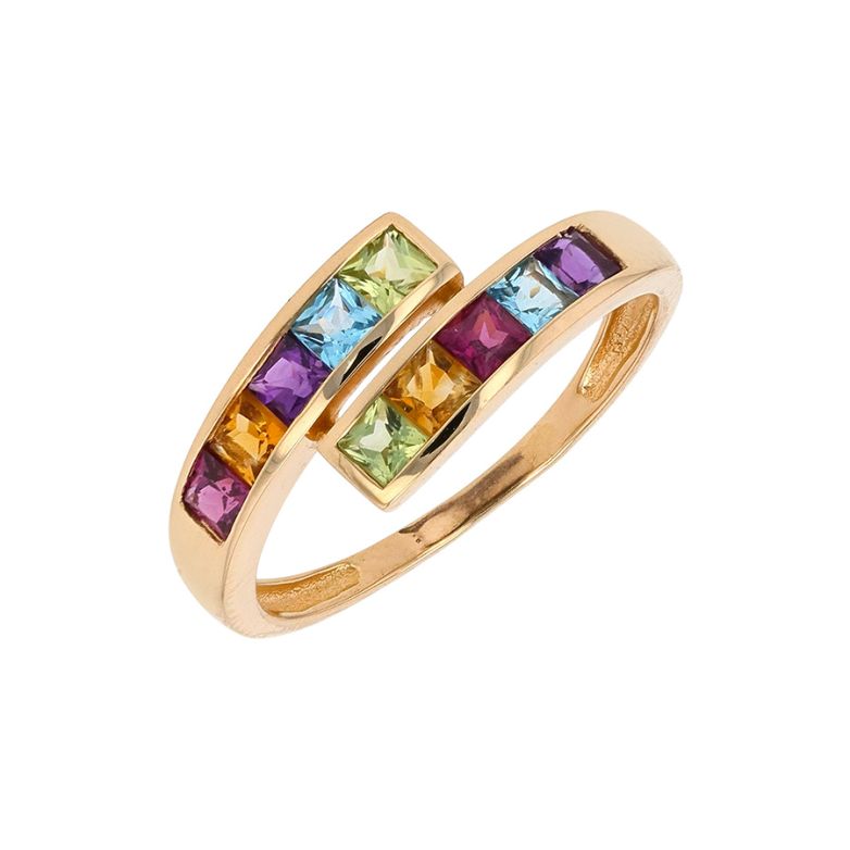 Yellow gold gemstone ring...
