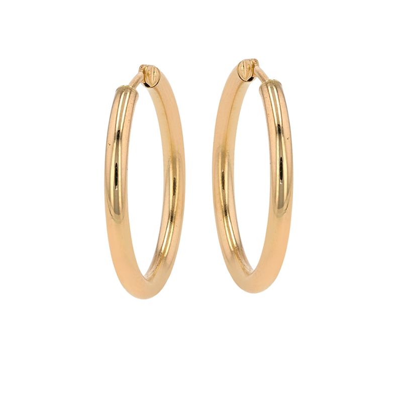 Yellow gold hoop earrings...