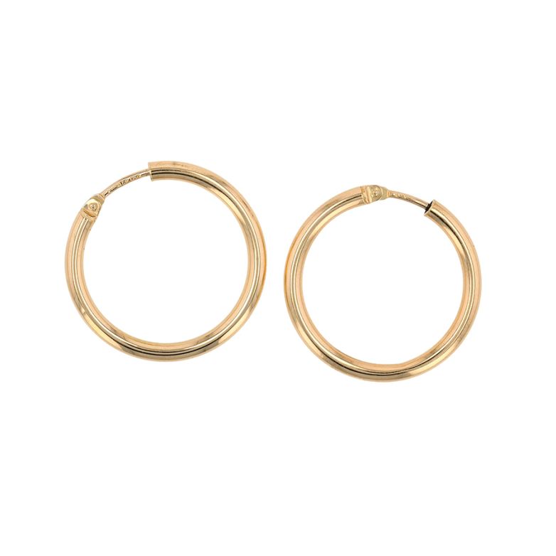 Yellow gold hoop earrings...