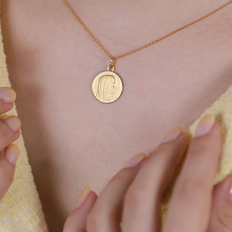 Virgin Mary medal yellow...