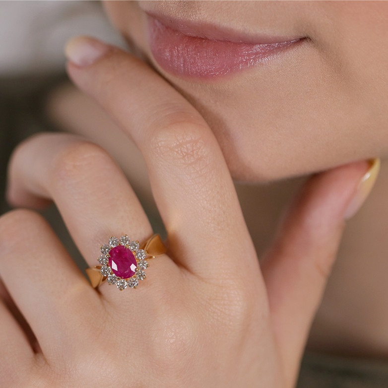 2.02 carat ruby daisy ring,...