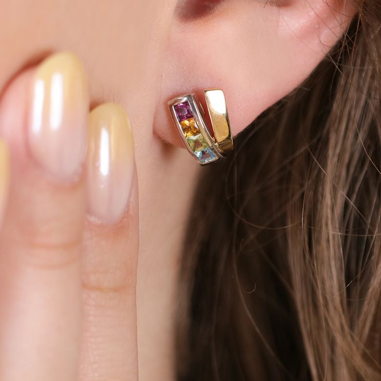 Earrings gemstones 2 gold...