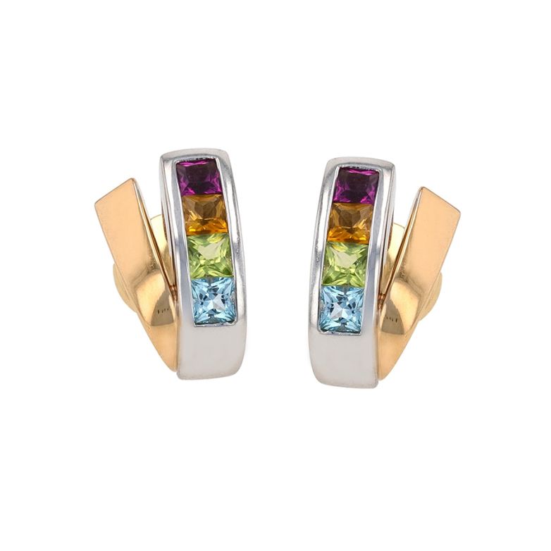 Earrings gemstones 2 gold...