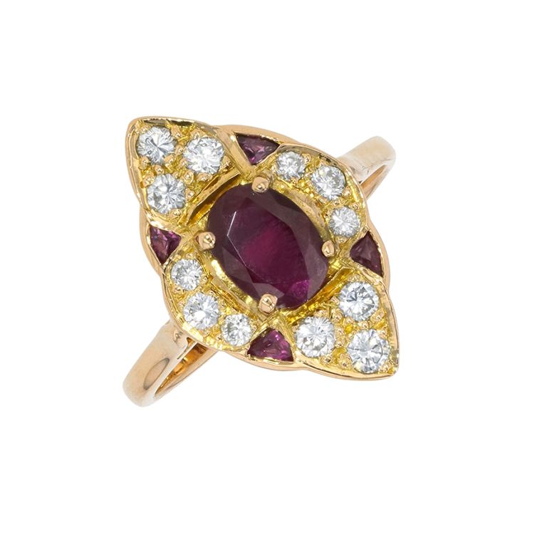 Ring ruby 0.74 carat and...