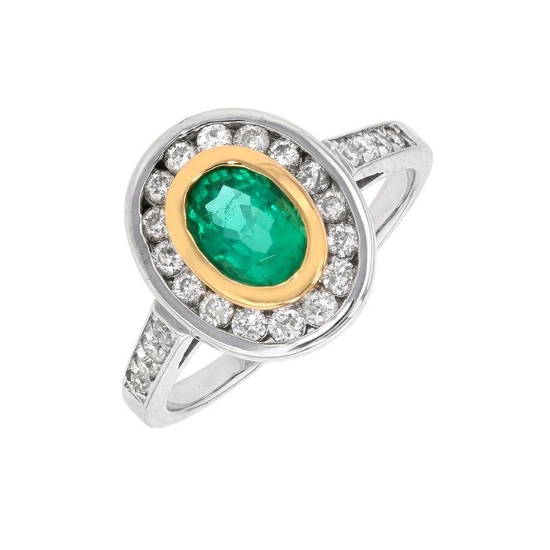 Ring emerald 0.78 carat and...